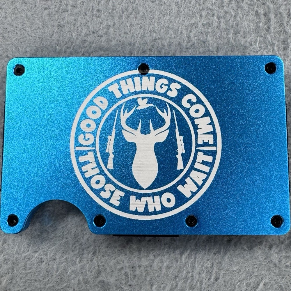 Hunting Laser Engraved Thin Metal 
Wallet Slim Profile